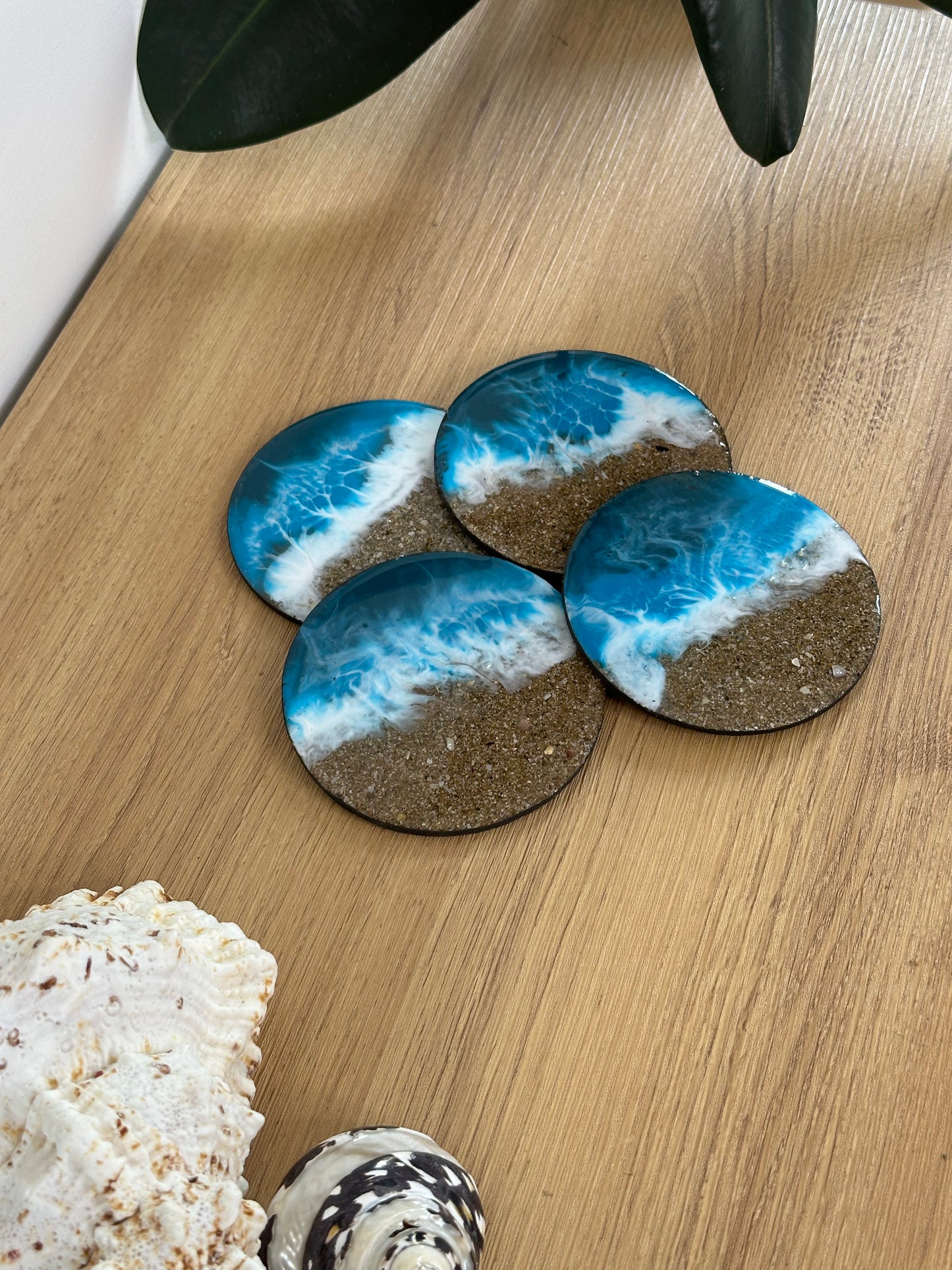 Sand and Resin art coasters