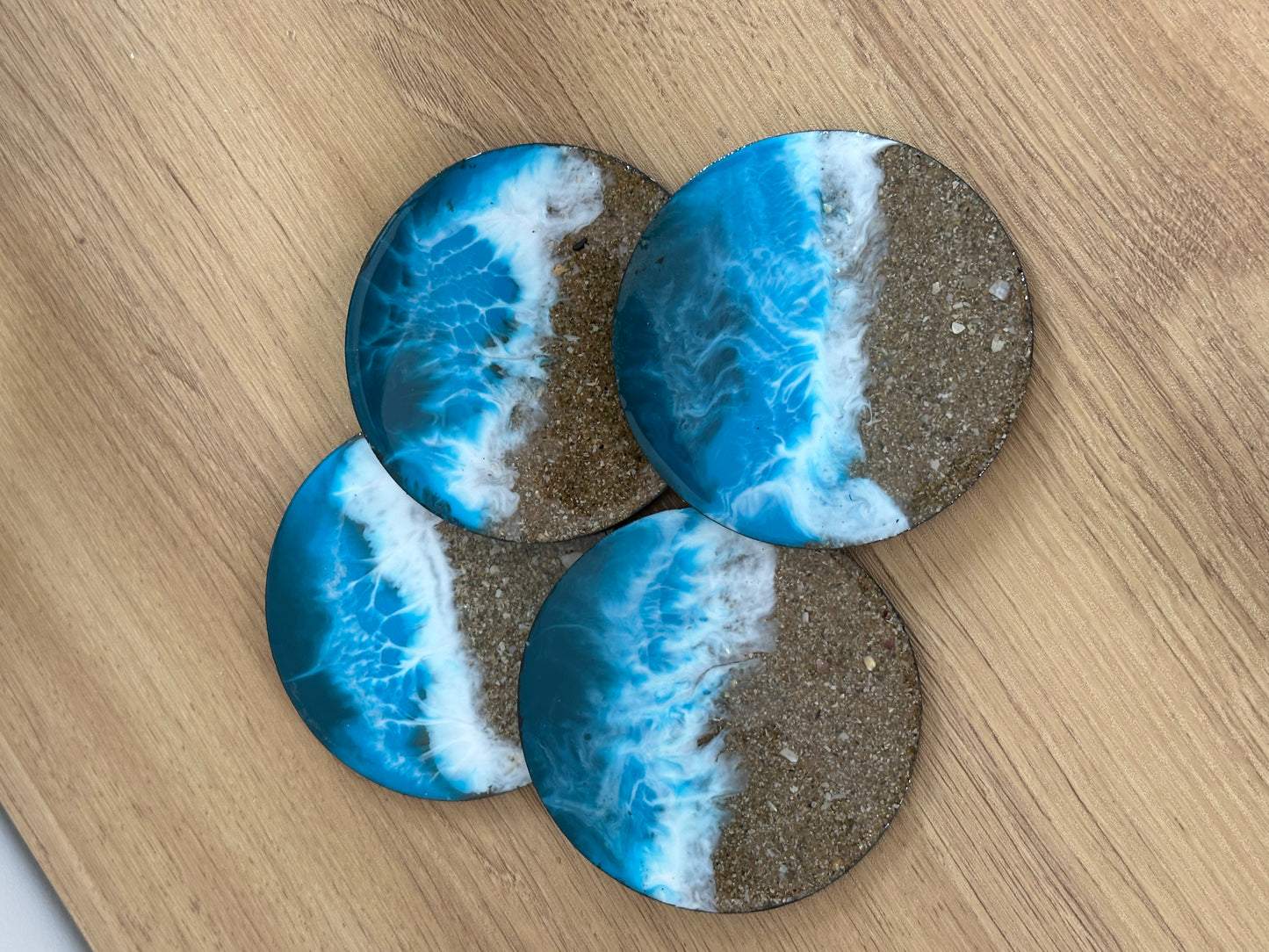 Sand and Resin art coasters