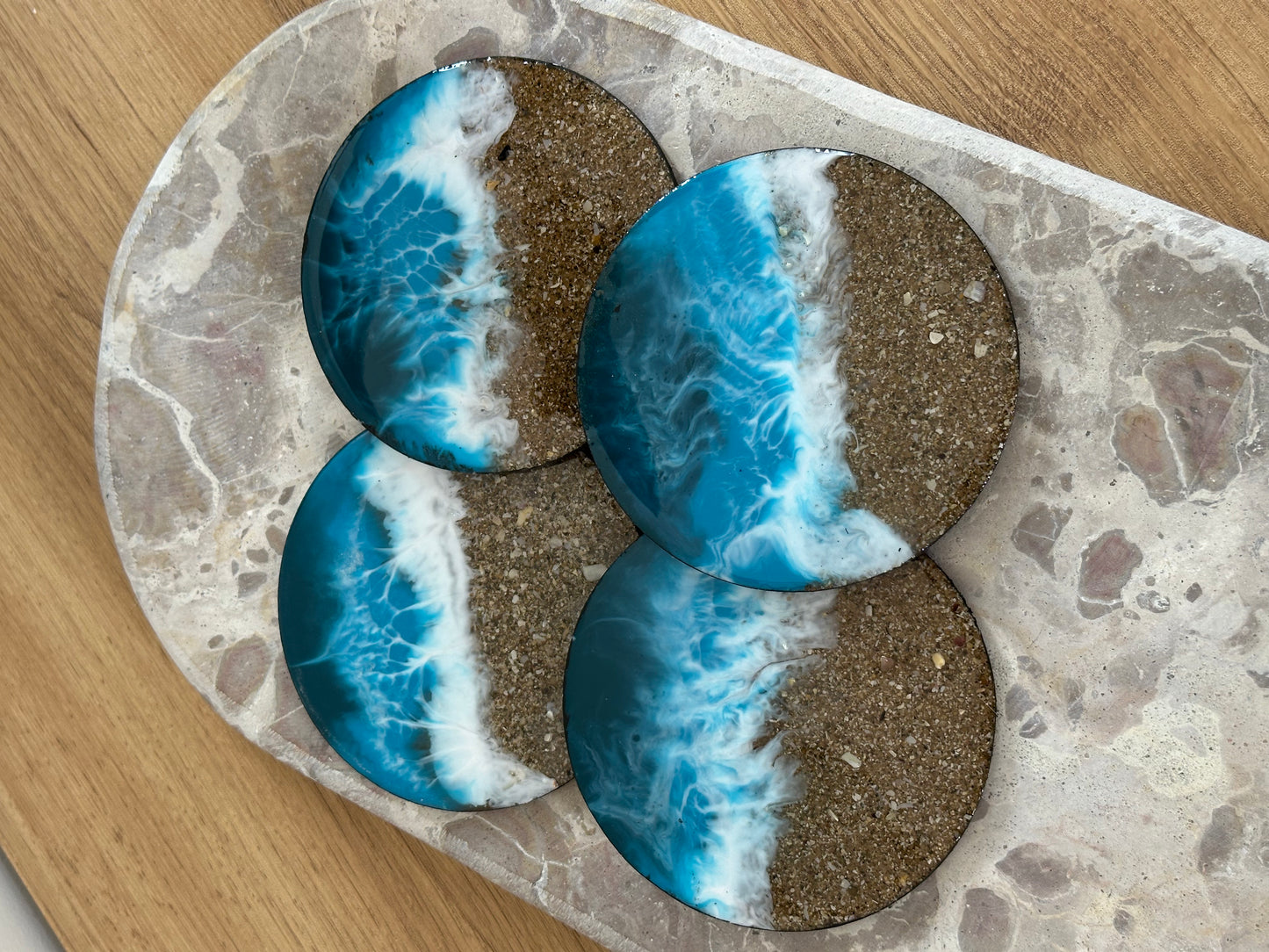 Sand and Resin art coasters