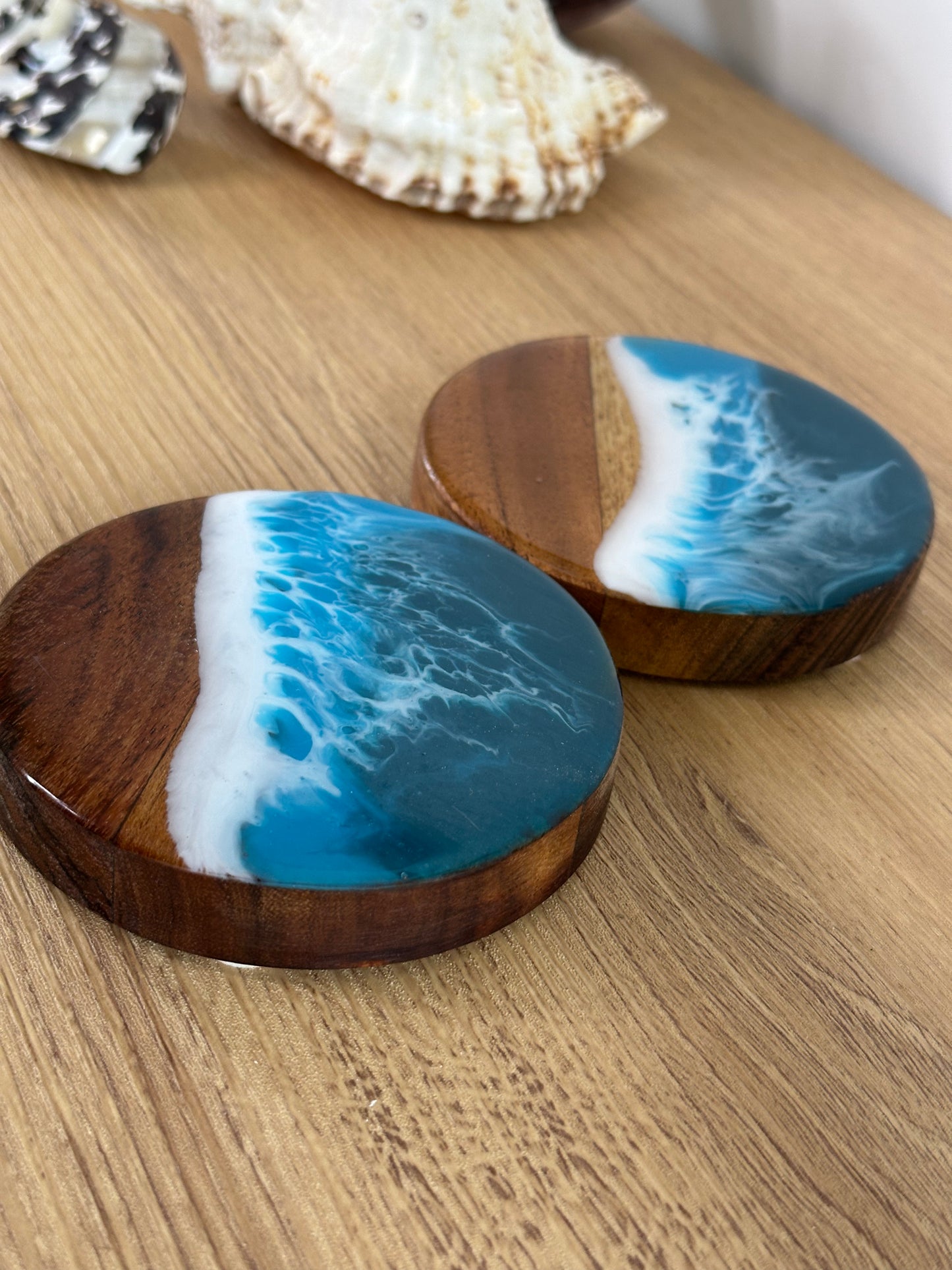 Acacia Ocean Coasters - Aqua Blue