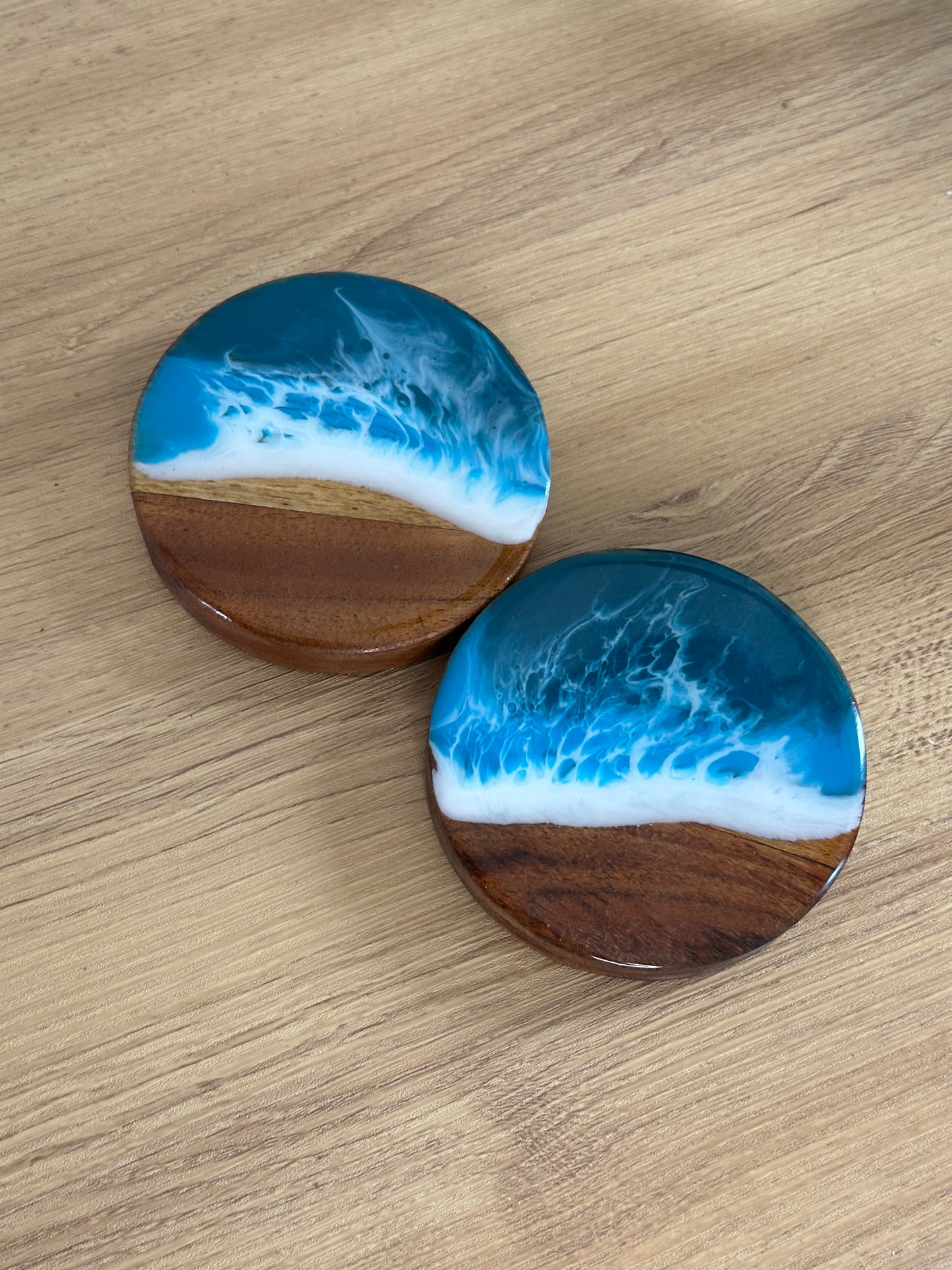 Acacia Ocean Coasters - Aqua Blue