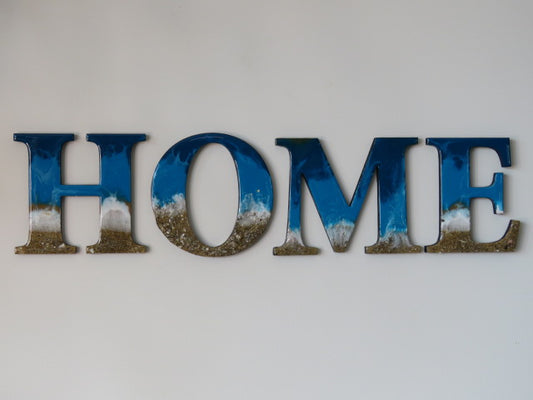 Resin art lettering - HOME