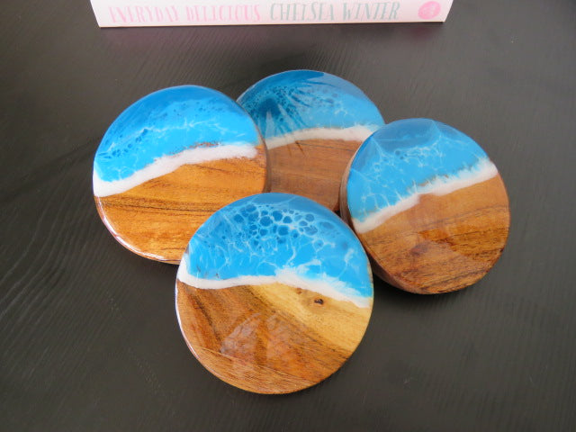 Acacia Ocean Coasters - Aqua Blue