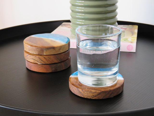 Acacia coasters - Tropical sea