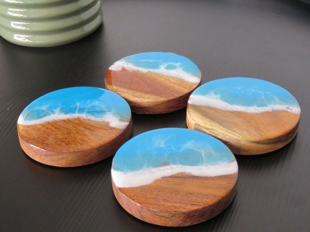 Acacia coasters - Tropical sea