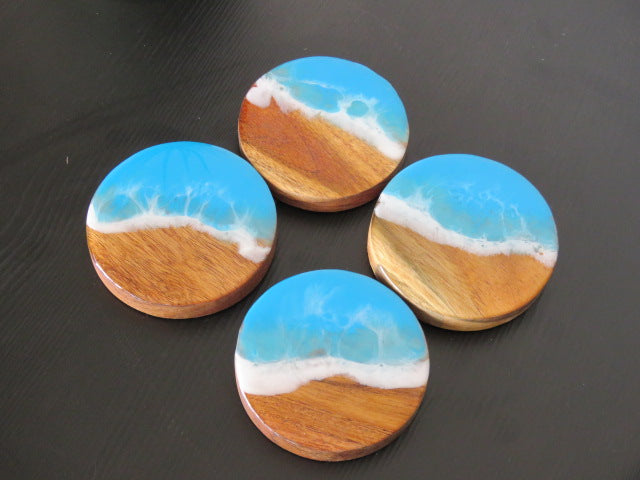 Acacia coasters - Tropical sea