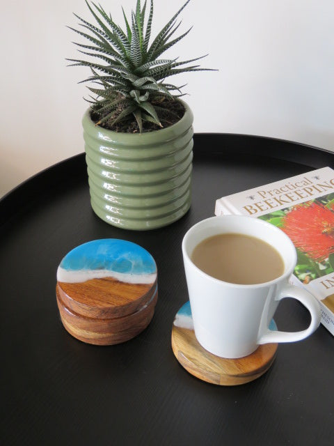 Acacia coasters - Tropical sea