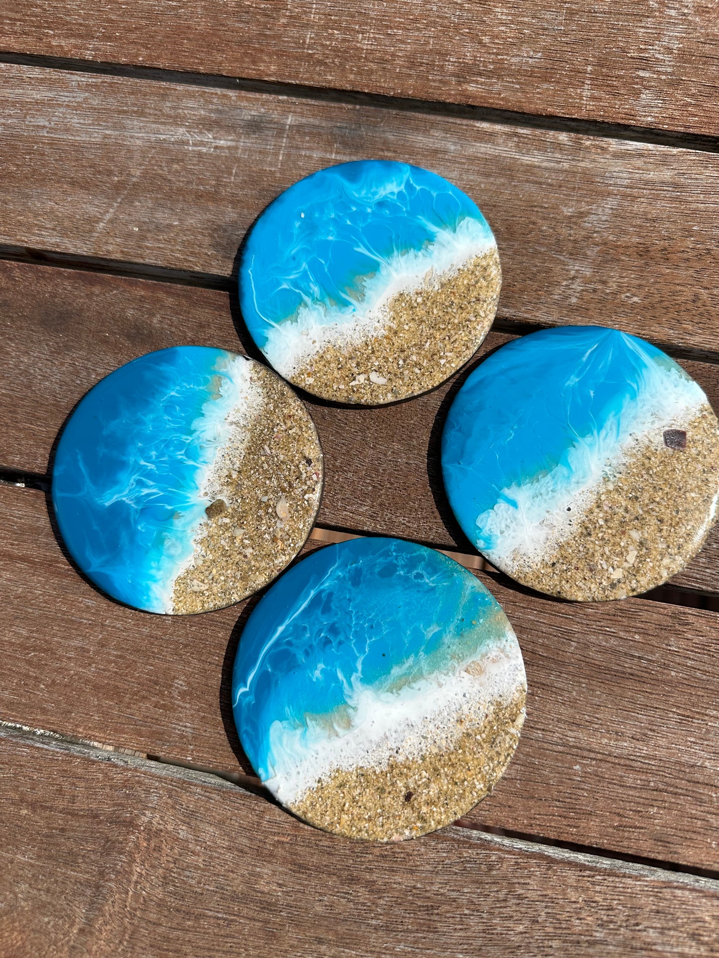 Sand and Resin art coasters