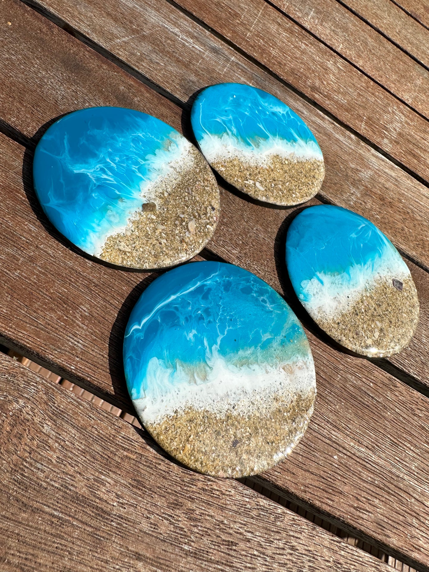 Sand and Resin art coasters