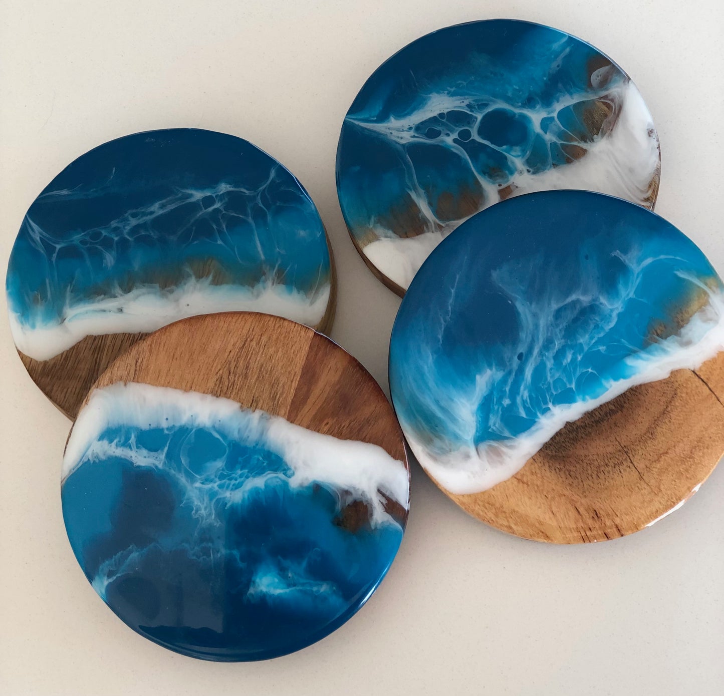 Acacia Ocean Coasters - Aqua Blue