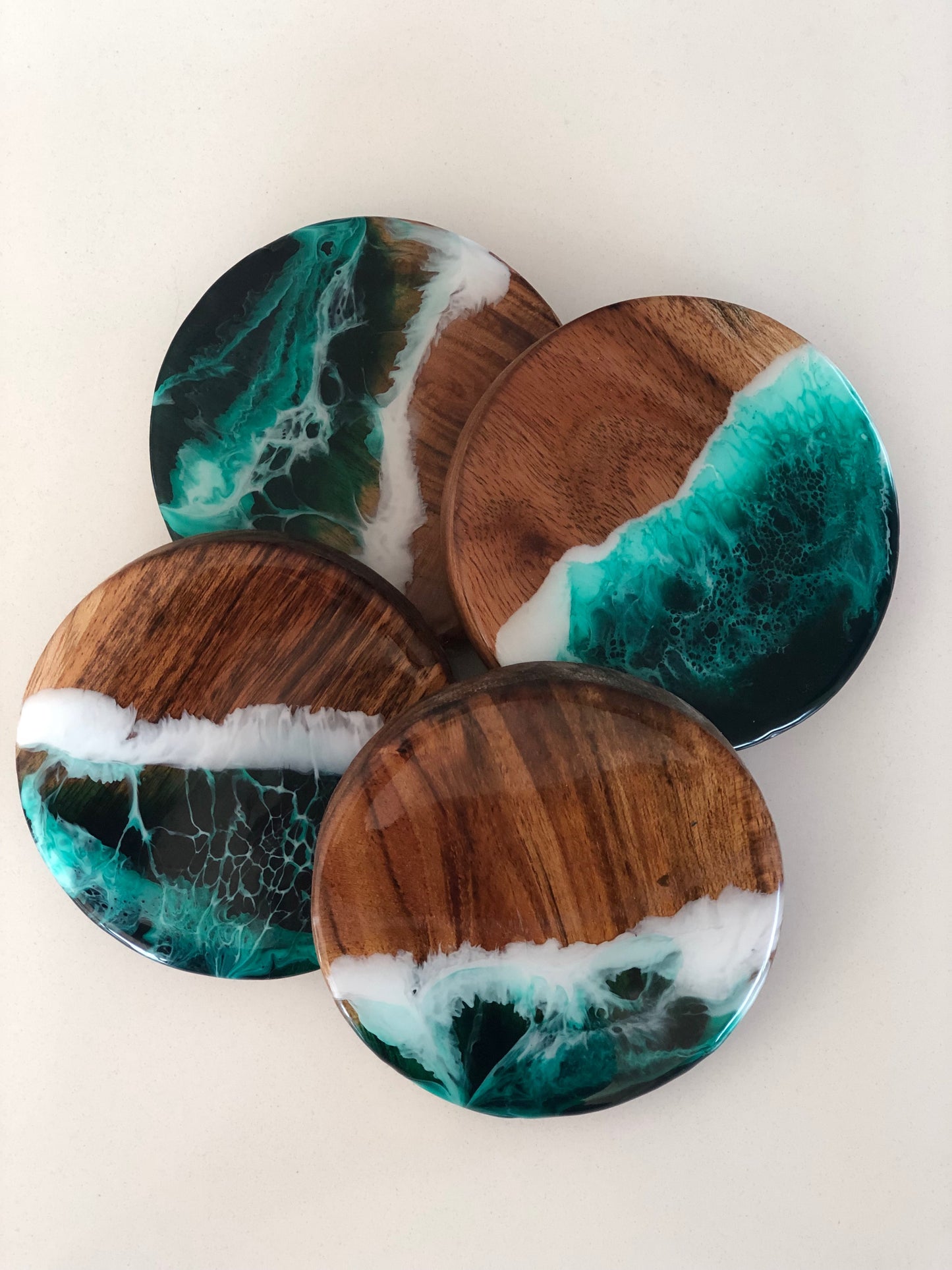 Acacia Emerald Ocean art Coasters