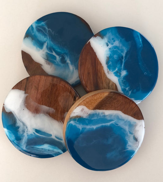 Acacia Ocean Coasters - Aqua Blue