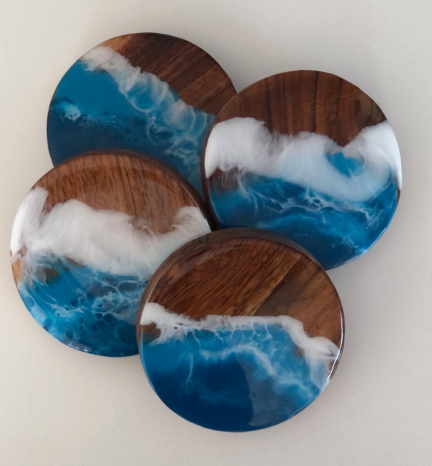 Acacia Ocean Coasters - Aqua Blue