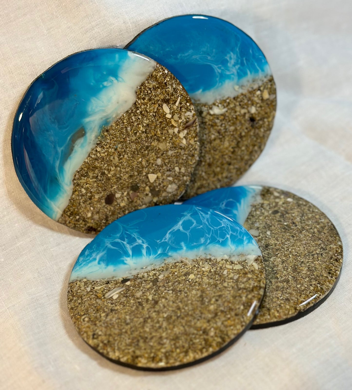 Sand and Resin art coasters