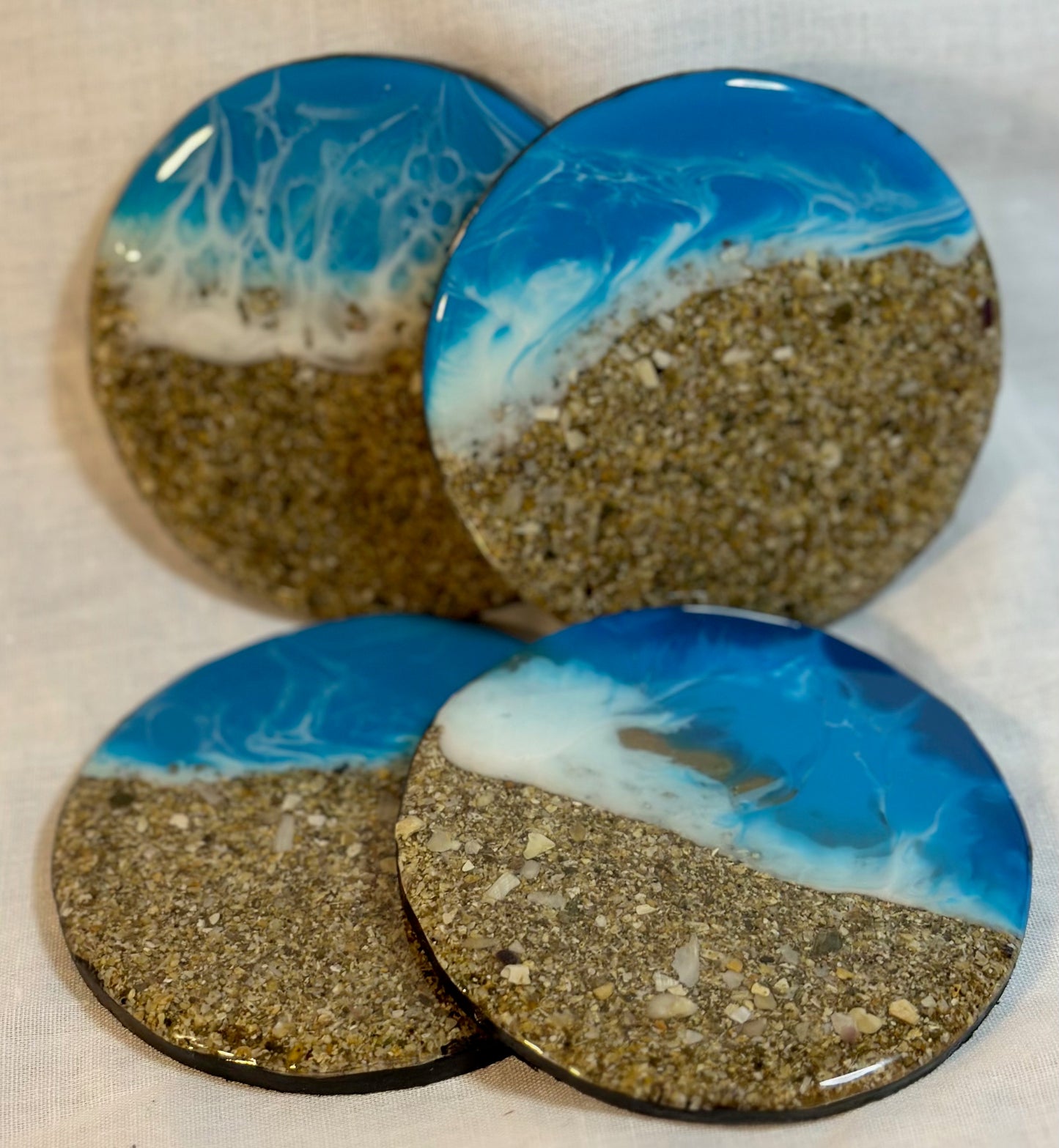 Sand and Resin art coasters