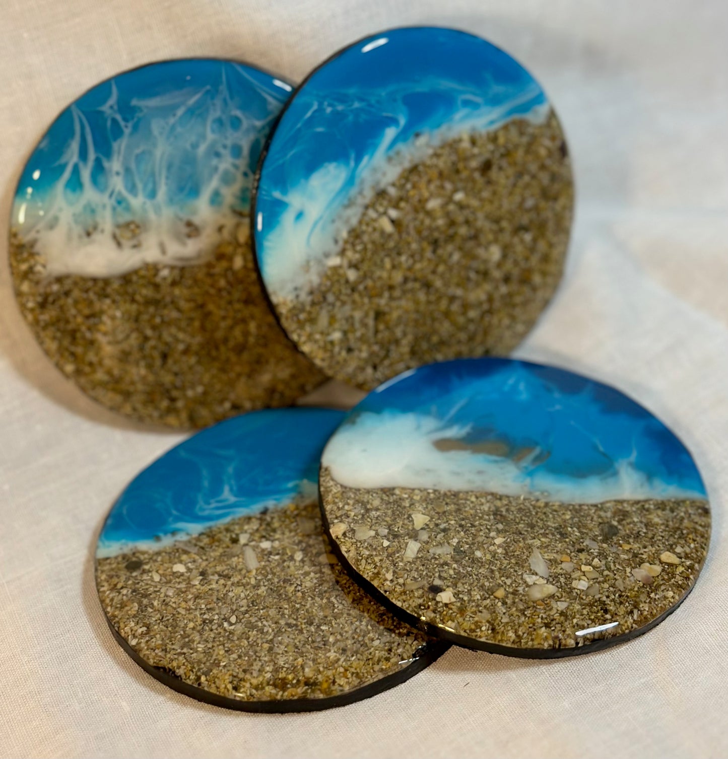 Sand and Resin art coasters