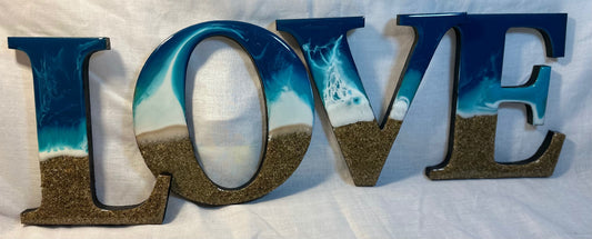 Resin art lettering - LOVE