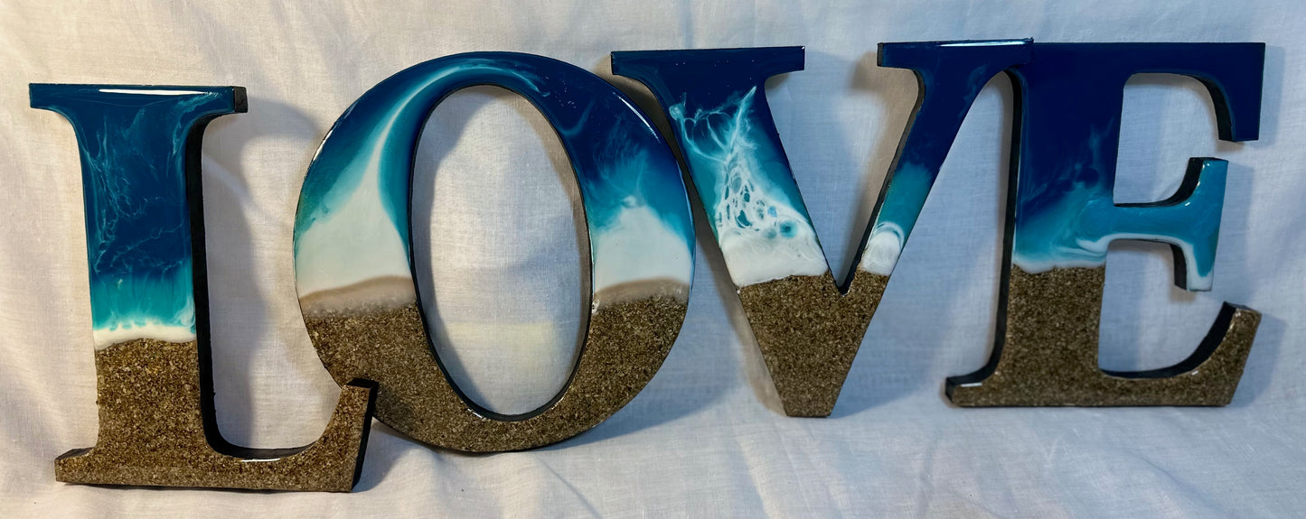 Resin art lettering - LOVE