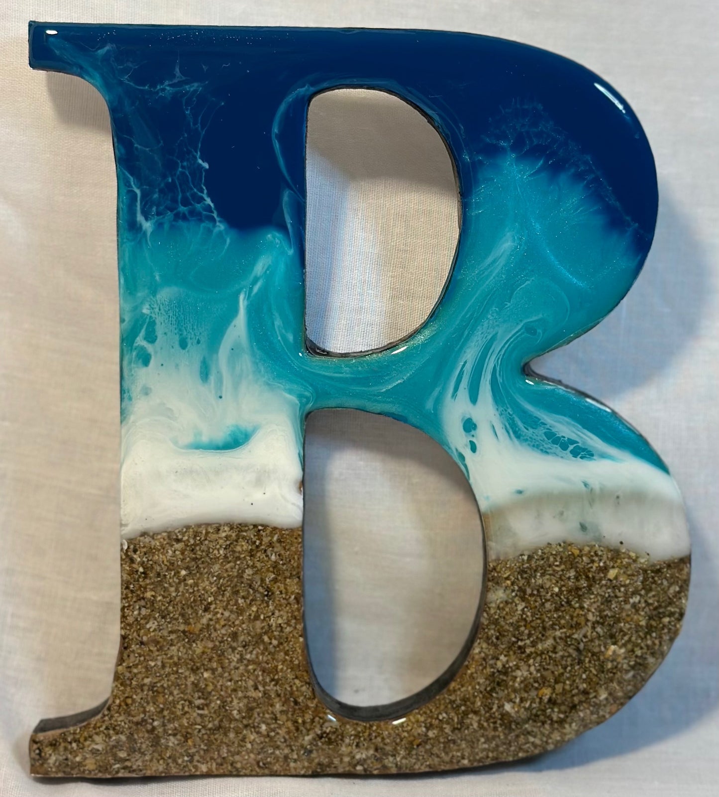 Resin art lettering - BEACH