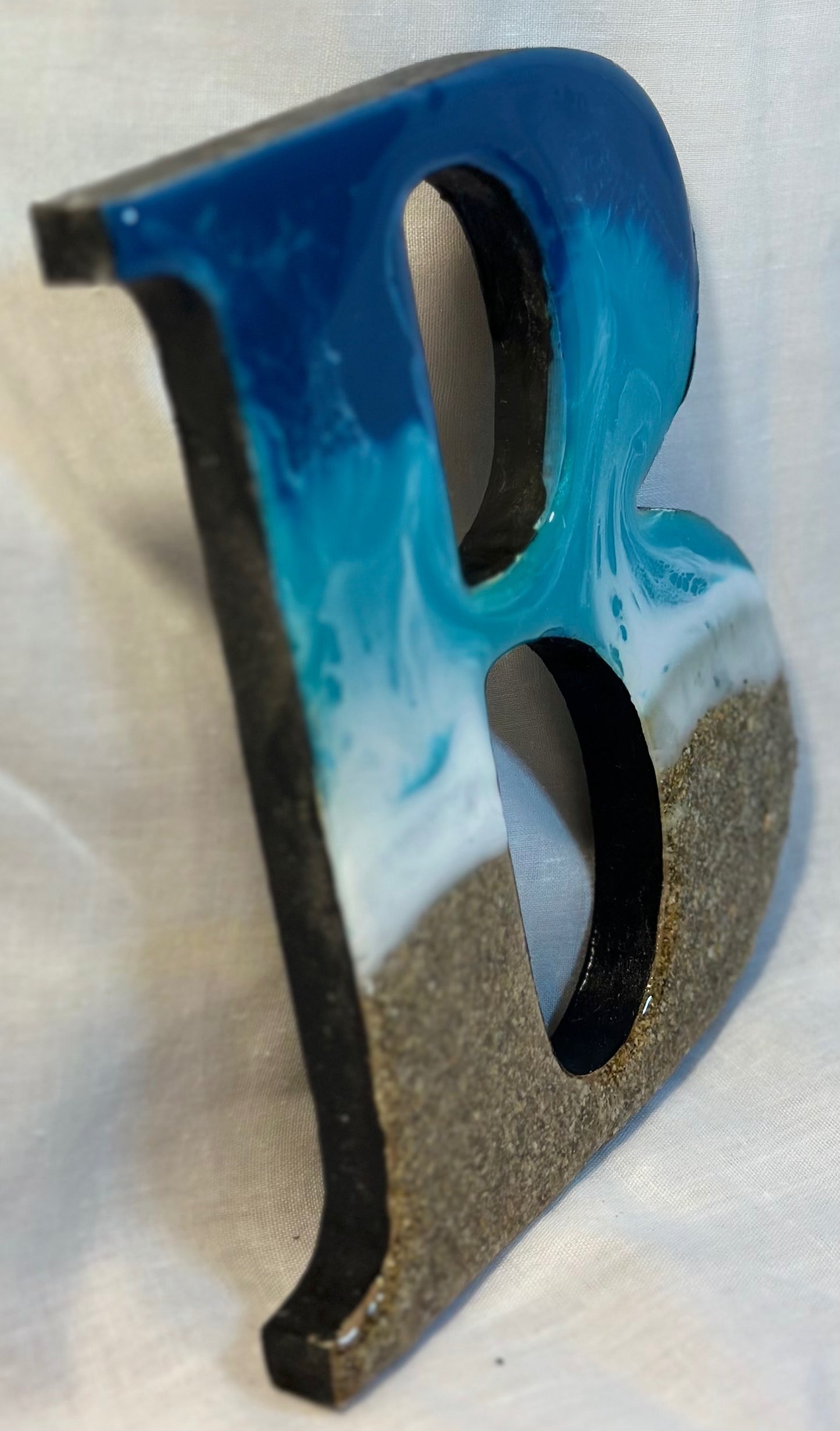 Resin art lettering - BEACH