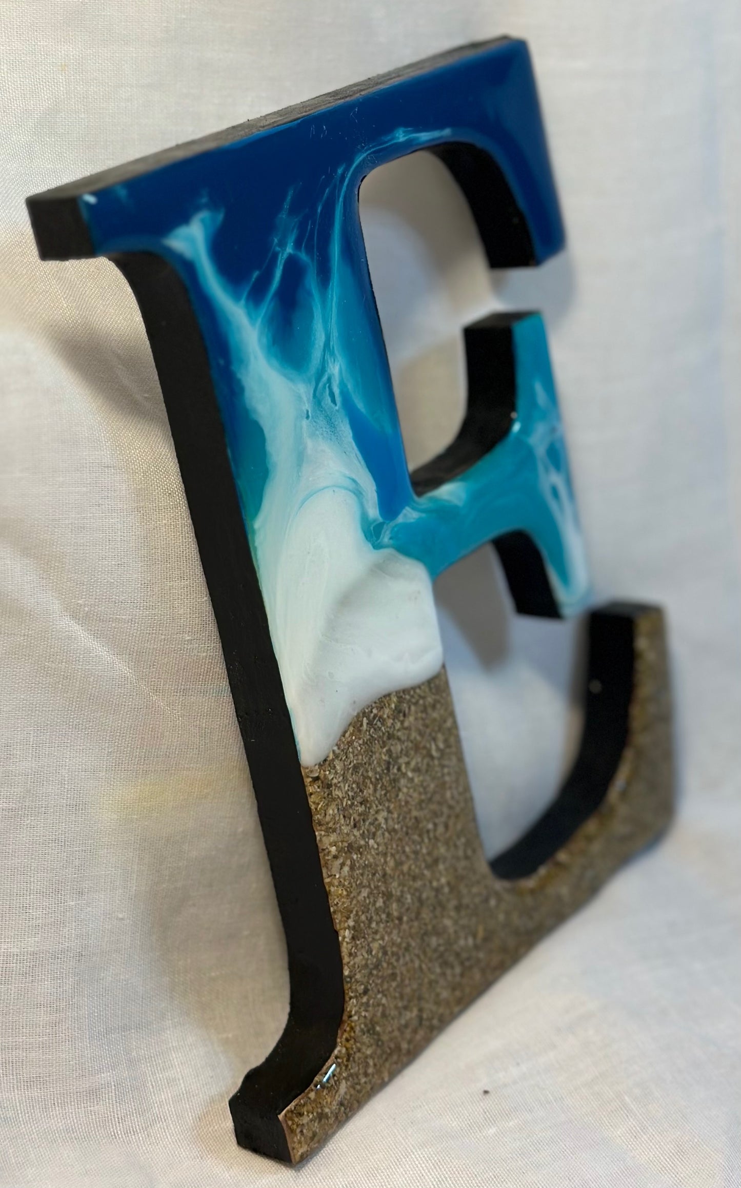 Resin art lettering - BEACH