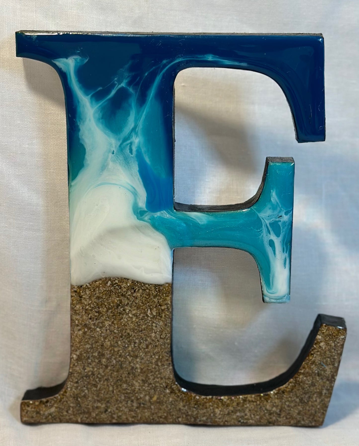 Resin art lettering - BEACH