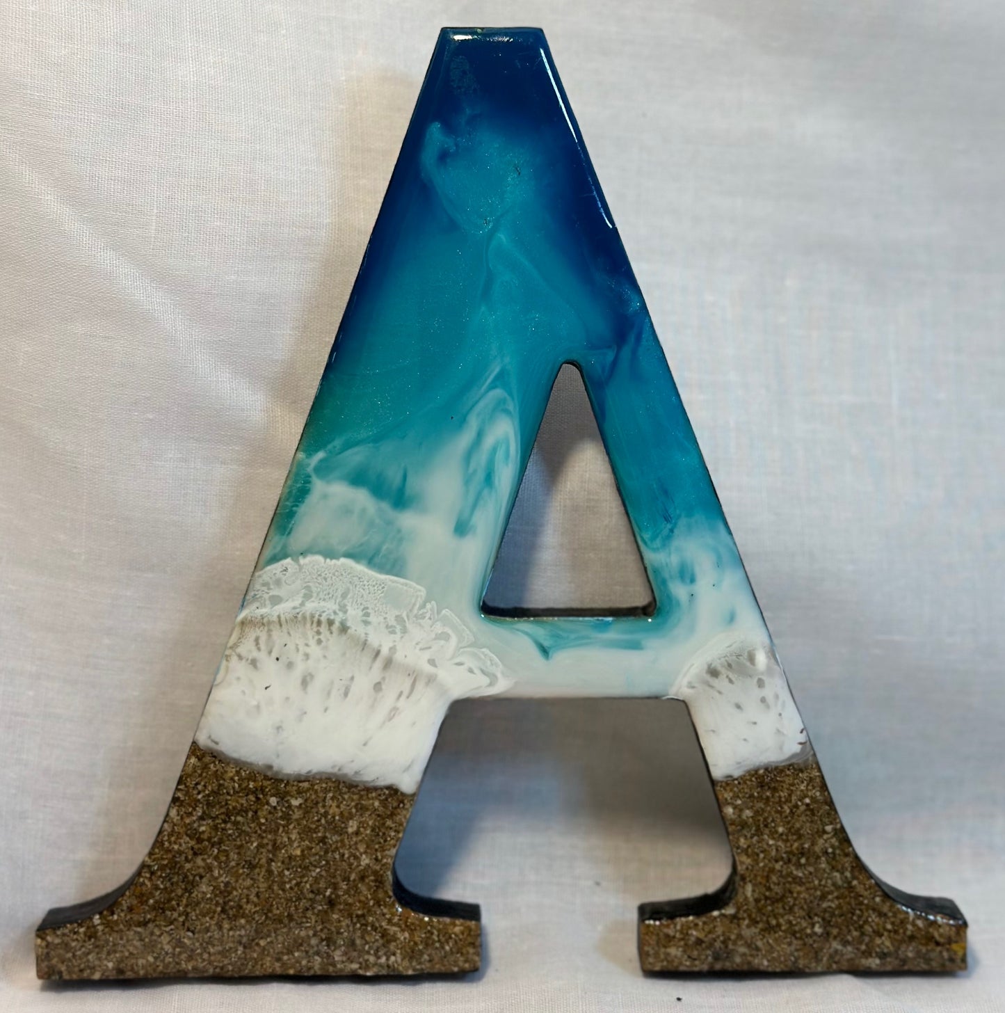 Resin art lettering - BEACH