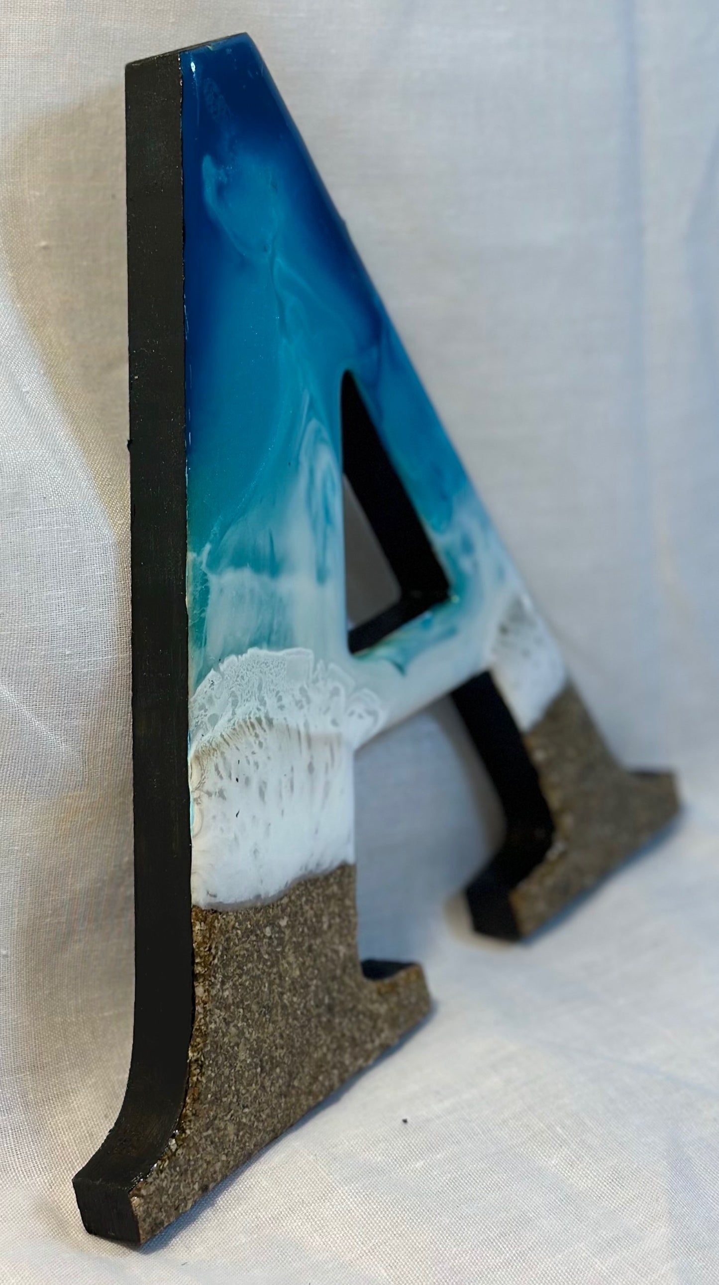 Resin art lettering - BEACH