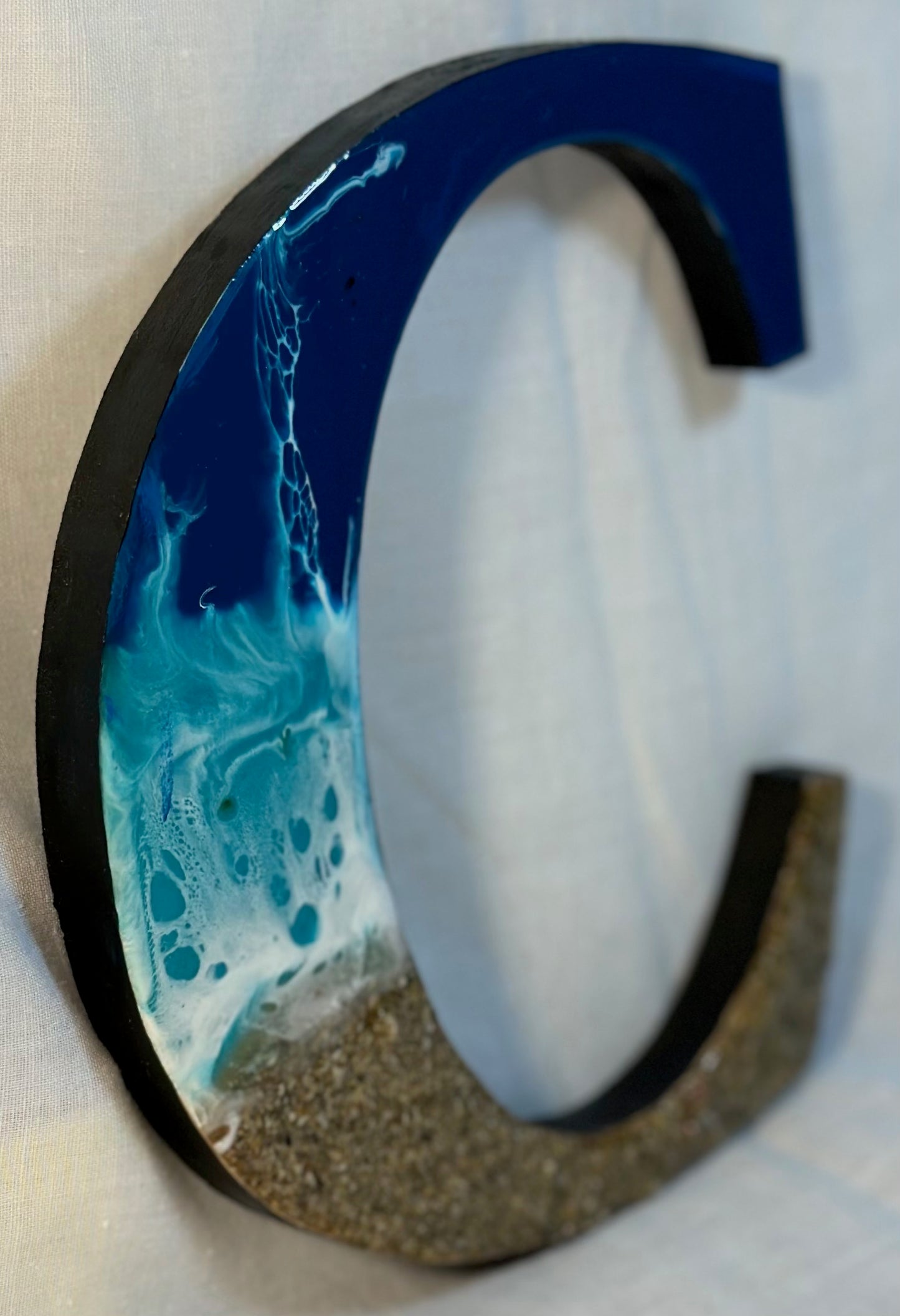 Resin art lettering - BEACH