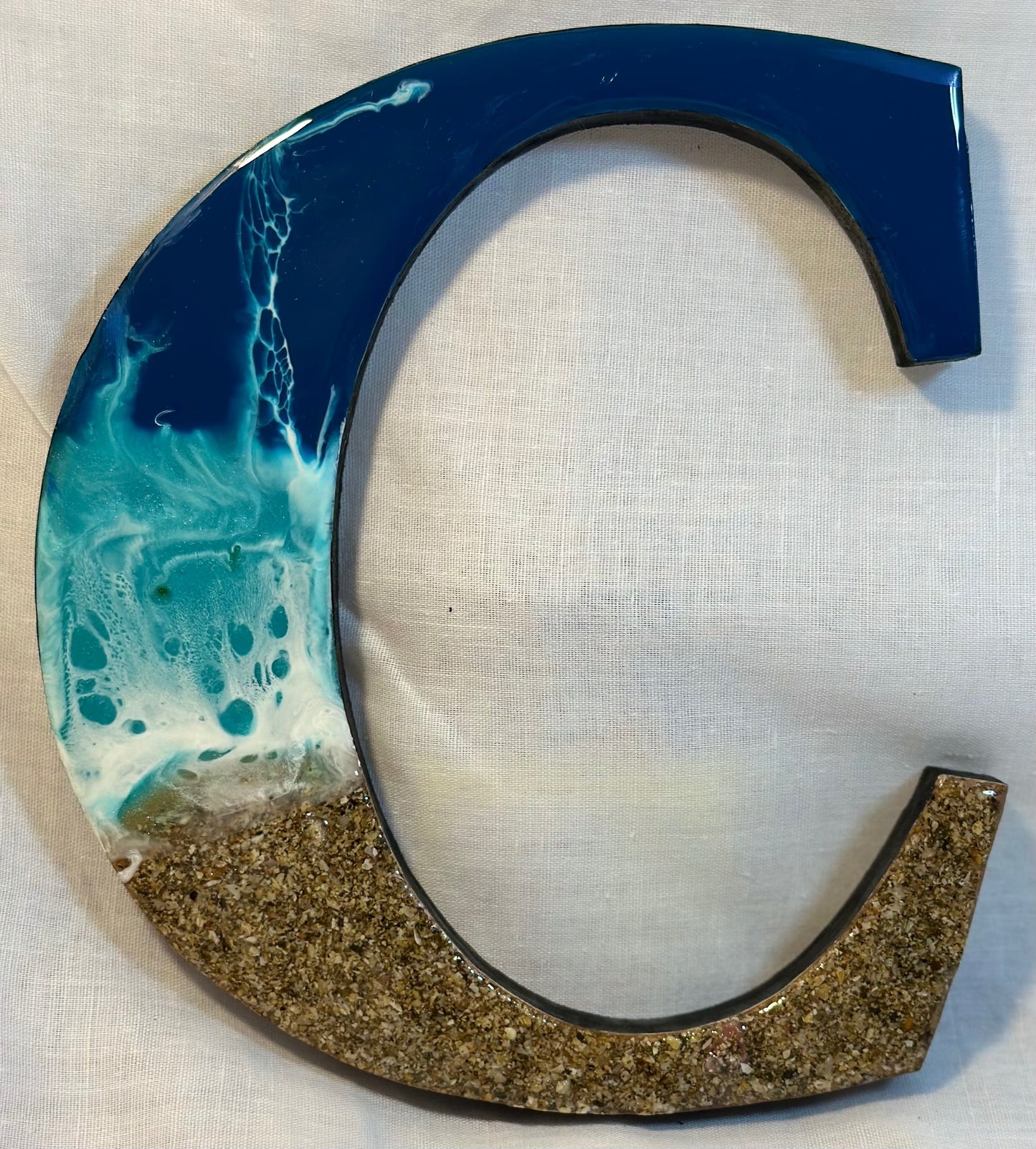 Resin art lettering - BEACH